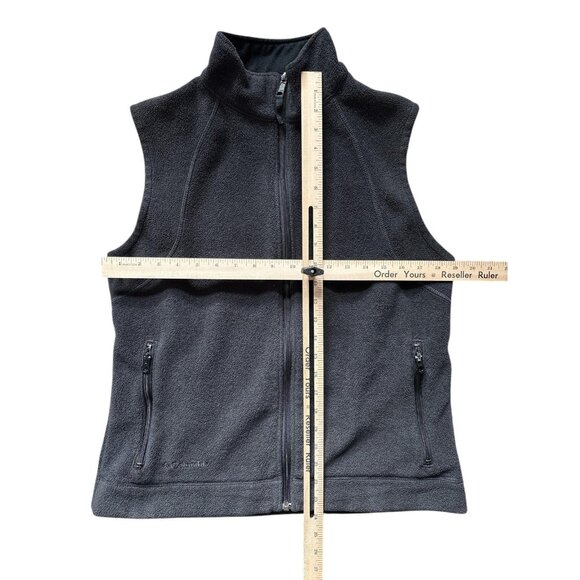 Columbia Fleece Vest Womens Large Black/Gray Full Zip Pockets Outdoor Hiking - Picture 5 of 8